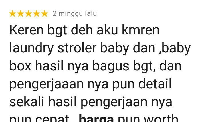 Review cuci setoriller bayi Qucex laundry 0858 9075 8688
